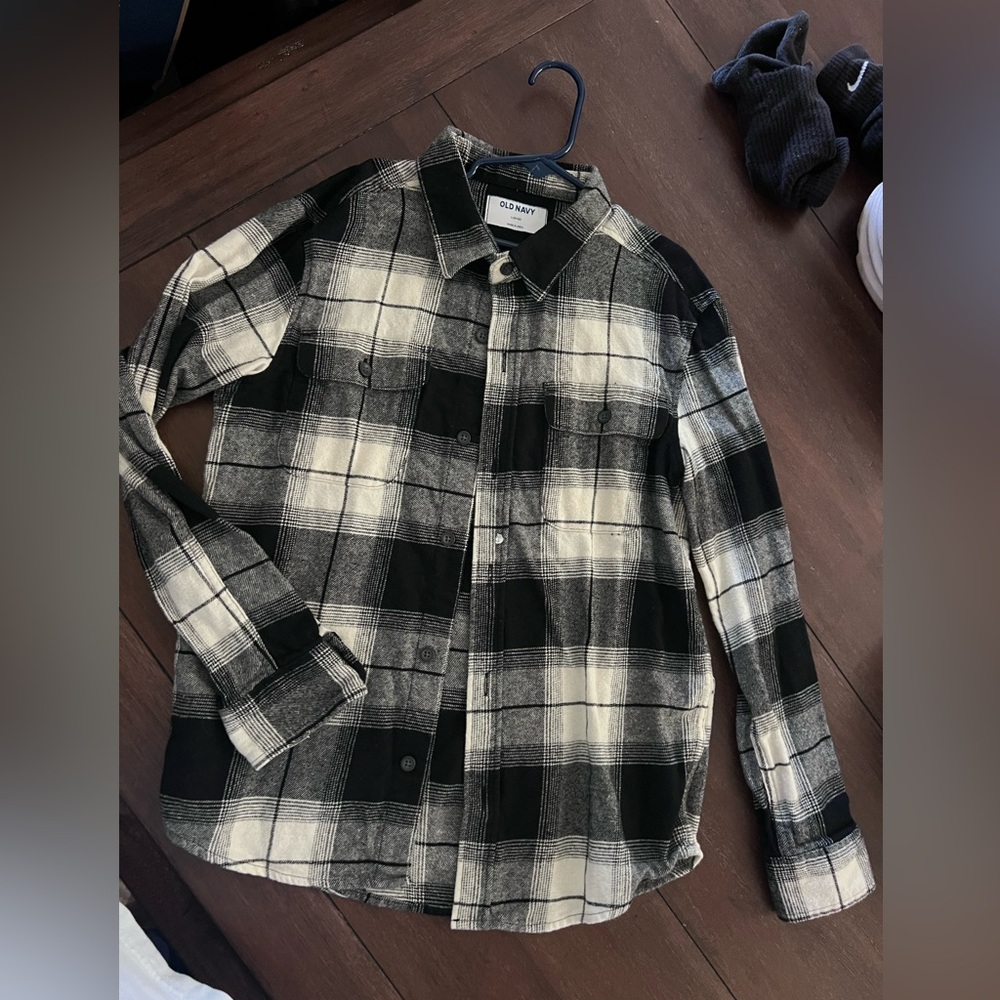Old navy flannel button up. Youth large. Like new